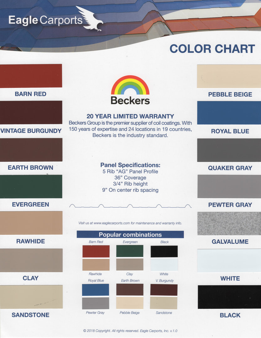 Eagle Carports Color Chart